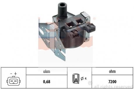 Котушка запалювання Opel Kadett/Omega A1,8/2,0 OHC 90- 2,4/2,6/3,0 CIH 90- EPS 1.970.192 (фото 1)