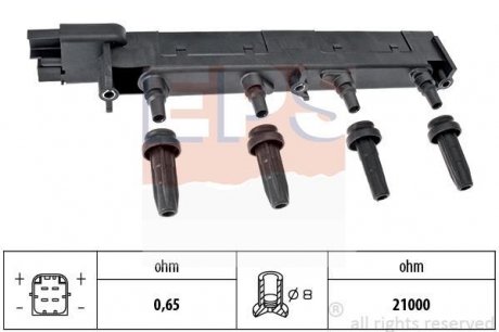 Катушка Citroen C4/C8 Peugeot 206, 307, 406, 407, 607, 807 EPS 1.970.408 (фото 1)