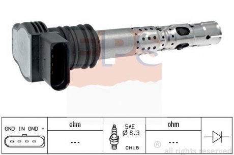 Катушка зажигания Audi A3/A4/A6/TT 1.8 05.00-/VW Golf IV 1.8/ Seat EPS 1.970.429