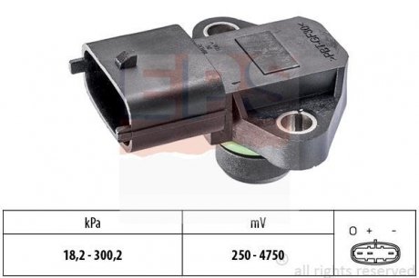 Датчик давления воздуха, высотный корректор; Датчик, давление во впускном газопроводе EPS 1.993.345 (фото 1)