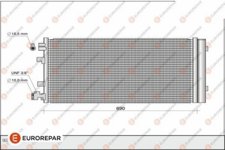 Радиатор кондиционера EUROREPAR 1610163380