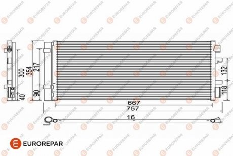 Радіатор кондиціонера EUROREPAR 1618099780