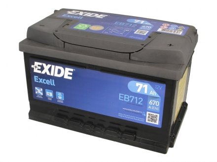 Стартерная аккумуляторная батарея EXIDE EB712