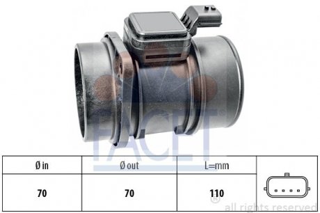 Витратомір повітря Trafic 2.0 dCi 06-/Kangoo 1.5 dCi 09-/Logan 1.5 dCi 10- FACET 10.1454