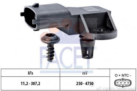 Датчик тиску наддуву Fiat Doblo / Ford Focus/Mondeo/Transit Connect 1.0-2.3 i/EcoBoost 11-> FACET 10.3341