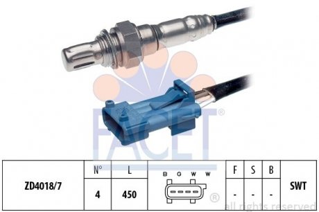 Датчик кисню (лямбда-зонд) Berlingo/C4/C5 09- 1.4/1.6 FACET 10.8078