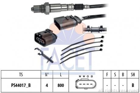 Датчик кислорода (лямбда-зонд) Audi Skoda Fabia/Octavia/ VW Bora/Golf 1.0-3.2 96-08 FACET 10.8253 (фото 1)