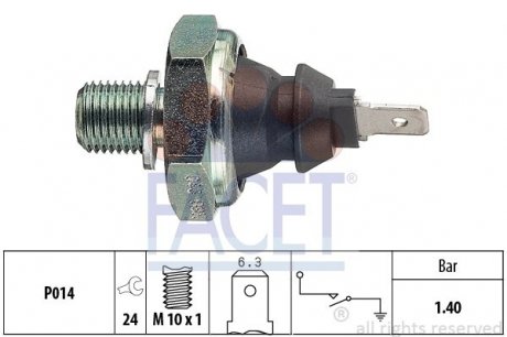 Датчик давления масла Audi A3/A4/A6 94-05 FACET 7.0046 (фото 1)