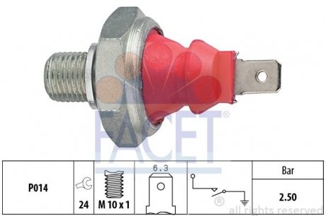 Датчик тиску оливи Audi 80/100 2.6/2.8 91-94 FACET 7.0111