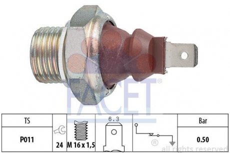 Датчик давления смазки FACET 70124