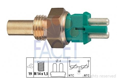 Датчик температуры OM602 (2-фишки) зеленый/LT II 2.8TDI FACET 7.3140 (фото 1)