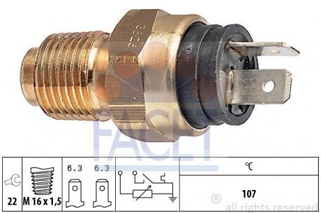 Датчик температури рідини охолодження FACET 7.3526