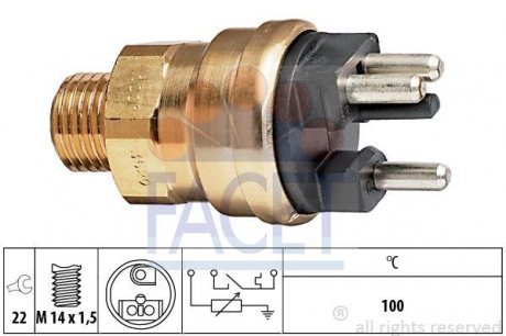 Датчик включения вентилятора M102 (3 конт.) FACET 7.3529