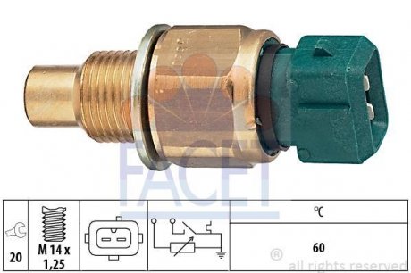 Датчик температуры жидкости охлаждения FACET 73560 (фото 1)