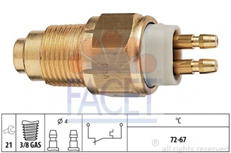 Термовимикач вентилятора радіатора FACET 7.5125