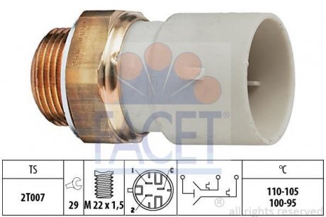 Термовимикач вентилятора радіатора FACET 7.5689