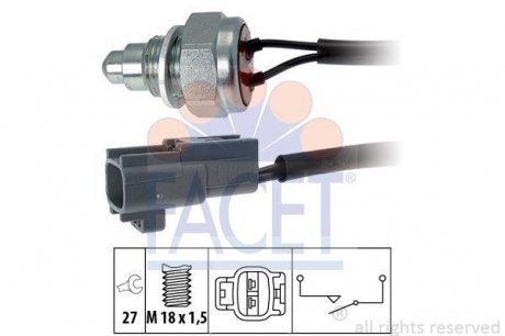 Выключатель фар заднего хода FACET 76260