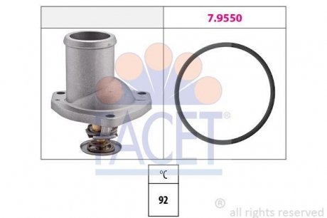 Термостат Opel Ascona C/Kadett E/Omega A/Vectra A 1.8-2.0 82-02 (92C) с прокладкой FACET 7.8188