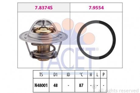 Термостат Ланос 1.5/Авео/Нексия 8V (вставка) FACET 7.8374 (фото 1)