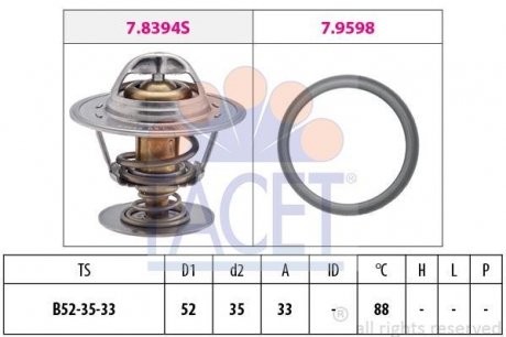 Термостат системи охолодження FACET 7.8394