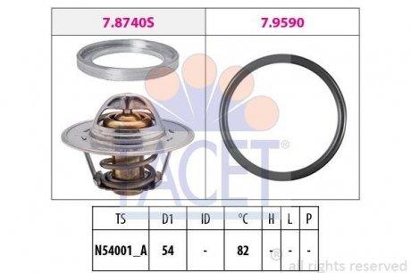 Термостат системы охлаждения FACET 78740 (фото 1)
