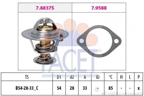 Термостат системы охлаждения FACET 78837