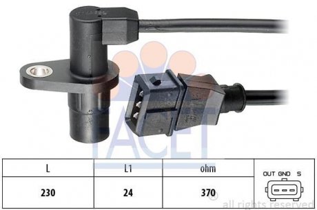 Датчик коленчатого вала. Датчик коленчатого вала, маховик FACET 90044
