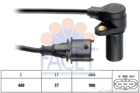 Датчик оборотов коленвала TO,BRAVA,BRAVO/Lancia KAPPA 1.9D/2.4D 96- FACET 9.0169