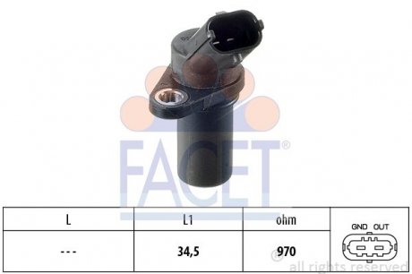 Датчик коленвала Opel ASTRA G/H/H GTC, COMBO, CORSA B/C/D 1.0-1.4LPG 96- FACET 9.0235 (фото 1)