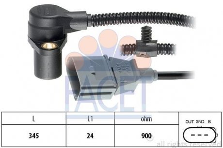 Датчик коленчатого вала. Датчик коленчатого вала, маховик FACET 90287