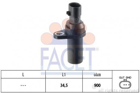 Датчик оборотов коленвала LO,LINEA, 500, BRAVA, BRAVO, GRANDE PUNTO 1.2-1.4LPG 99- FACET 9.0377