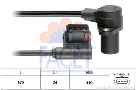 Датчик оборотов коленвала Bmw 3 touring 325 i (87-93) FACET 9.0485