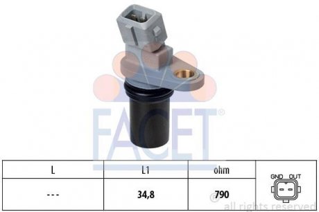 Датчик обертів колінвала Smart 451/452 0.7-1.0 i/Turbo/CDi 03-> FACET 9.0641 (фото 1)