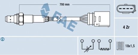 Лямбда-зонд FAE 77205 (фото 1)