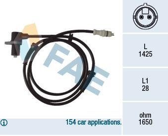 Датчик швидкості обертання колеса FAE 78067