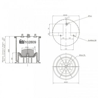 Подушка пневмопідвіски FEBI TRUCK IVECO PRAWA TYLNA OЊ FEBI FEBI BILSTEIN 102809