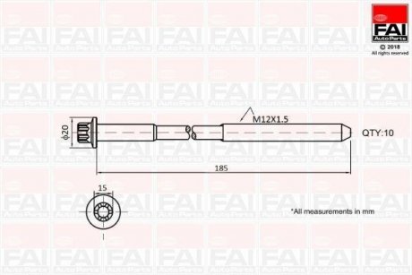 Болт головки цилиндра FAI AUTOPARTS Fischer Automotive One (FA1) B2129