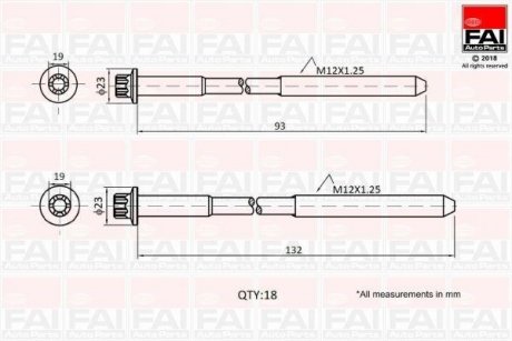 Болт головки циліндра FAI AUTOPARTS Fischer Automotive One (FA1) B2201 (фото 1)