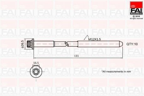 Набір болтів ГБЦ Opel/Renault 2.2DCI/2.5DCI FAI AUTOPARTS Fischer Automotive One (FA1) B896