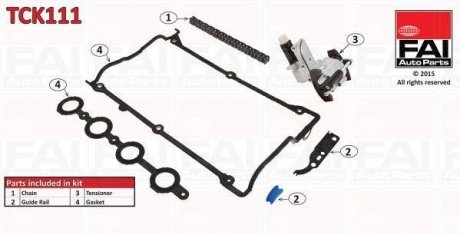 К-кт цепи ГРМ (с уплотнениями) (058109229B+058109088K) Audi A3 1.8 96-/A4 1.8 95-/VW Passat 1.8 97-/VW Bora 1.8 99- FAI AUTOPARTS Fischer Automotive One (FA1) TCK111 (фото 1)