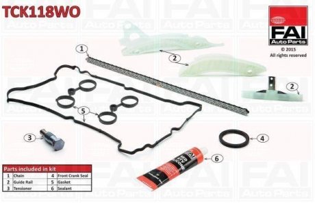 Цепь привода кулачкового вала.) FAI AUTOPARTS Fischer Automotive One (FA1) TCK118WO