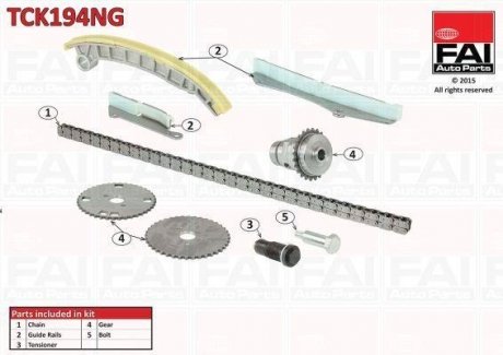 К-кт цепи ГРМ верхний Iveco/PSA 3.0 Hdi/Jtd FAI AUTOPARTS Fischer Automotive One (FA1) TCK194NG (фото 1)