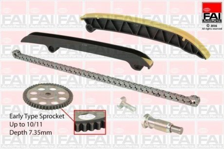 К-кт цепи привода (с шестерней) ГРМ VAG 1.2 TFSI (CBZA/CBZB) FAI AUTOPARTS Fischer Automotive One (FA1) TCK208NG