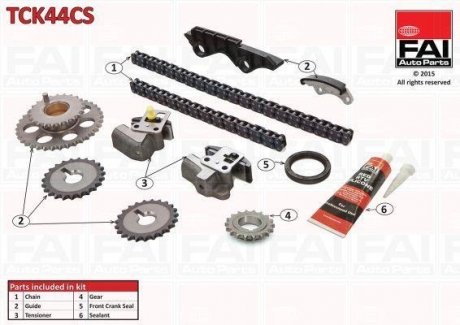 Ланцюг приводу кулачкового валу (набір) FAI AUTOPARTS Fischer Automotive One (FA1) TCK44CS