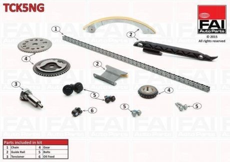 Набор цепи ГРМ OPEL DOHC SIGNUM 03-,VECTRA C 02-08,ZAFIRA 05-,ALFA 159 05-,BRERA 06-,SPIDER 06,CROMA 05- FAI AUTOPARTS Fischer Automotive One (FA1) TCK5NG