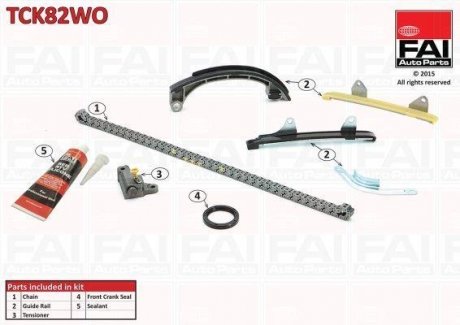 К-кт ланцюга ГРМ (Ланцюг+натяжник+лижі) Toyota Yaris 1.3 05- FAI AUTOPARTS Fischer Automotive One (FA1) TCK82WO