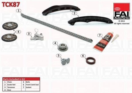 К-кт ланцюга ГРМ (з шестернями) VAG 1.4Tsi/1.6Fsi 2006- FAI AUTOPARTS Fischer Automotive One (FA1) TCK87