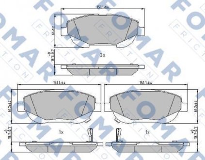 Тормозные колодки.) FOMAR FO242381