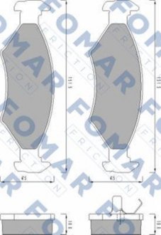 Тормозные колодки, дисковый тормоз (набор) FOMAR FO430981