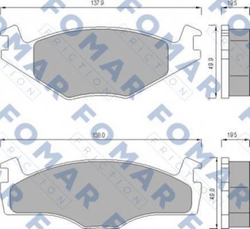 Тормозные колодки, дисковый тормоз (набор) FOMAR FO436681 (фото 1)